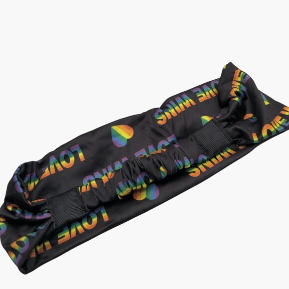 Love Wins Rainbow Pride Headband Stretchy Elastic Fabric Hair Accessory - Picture 4 of 4
